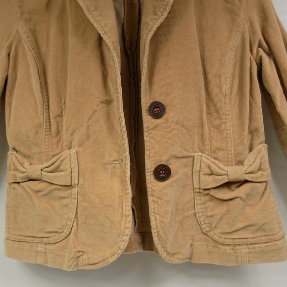 Plugg Tan Corduroy Button Front Blazer Jacket Size Small READ DESCRIPTION! - Picture 3 of 12